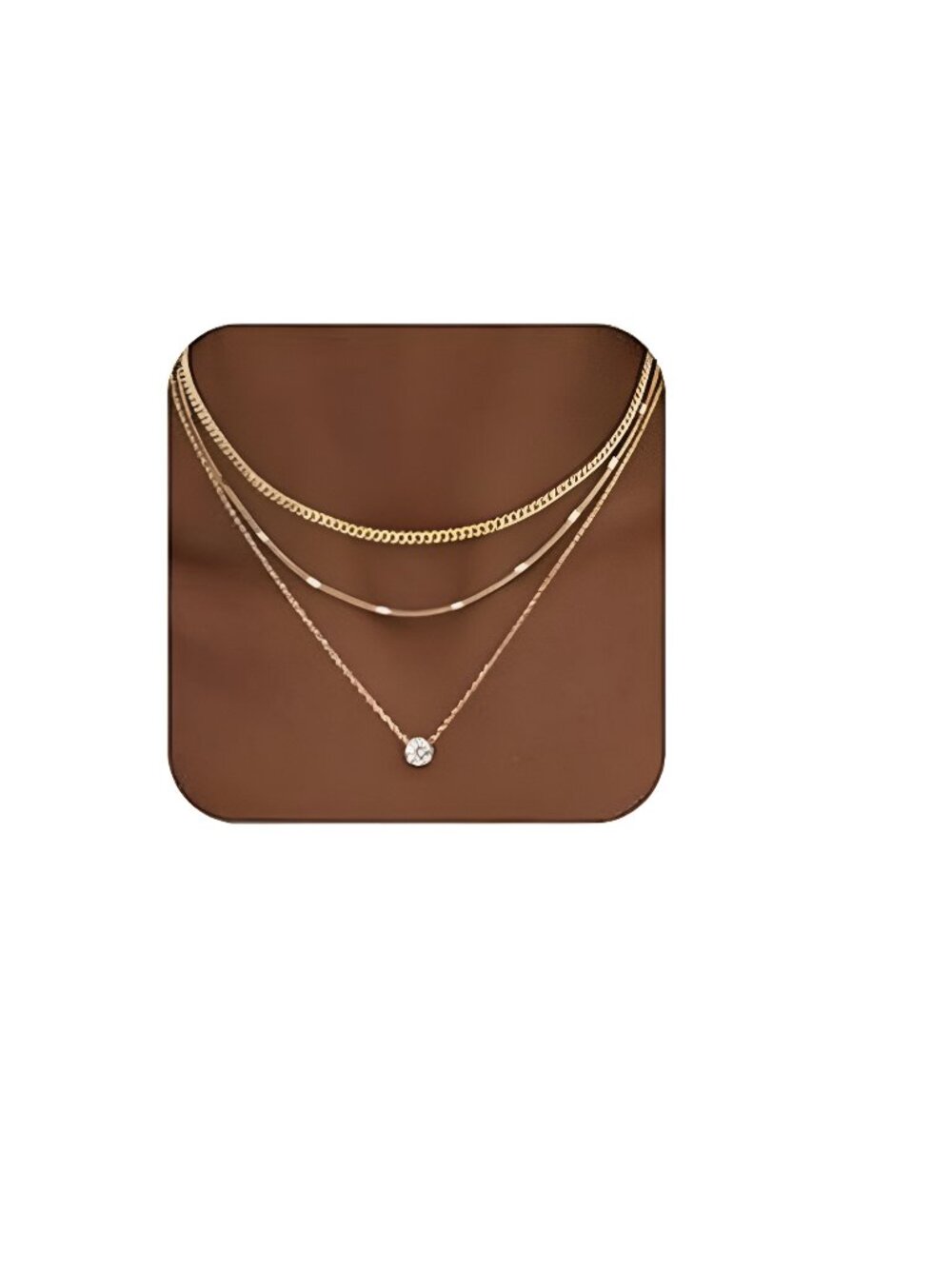 Layered Gold Necklaces for Women, 14K Gold Sterling Silver Plated
